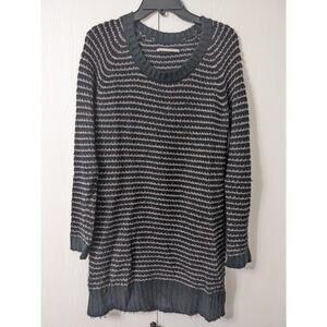 Rubbish Women's Black Long Sleeve Scoop Neck Ribbed Blended Fiber Sweater Size L